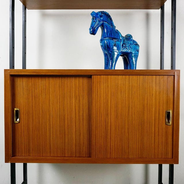 Mid-Century Italian Modular Freestanding Floor to Ceiling Book Case, 1950s For Sale - Image 13 of 16