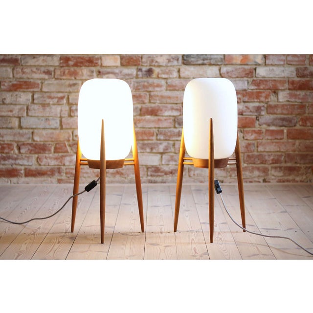 Floor Lamp with Glass Lampshade from Uluv Krásná Jizba, 1960s For Sale - Image 12 of 14