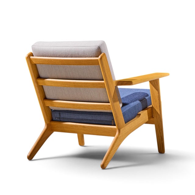 Wood Hans Wegner for Getama Ge290 Mid Century Oak Lounge Chair For Sale - Image 7 of 10