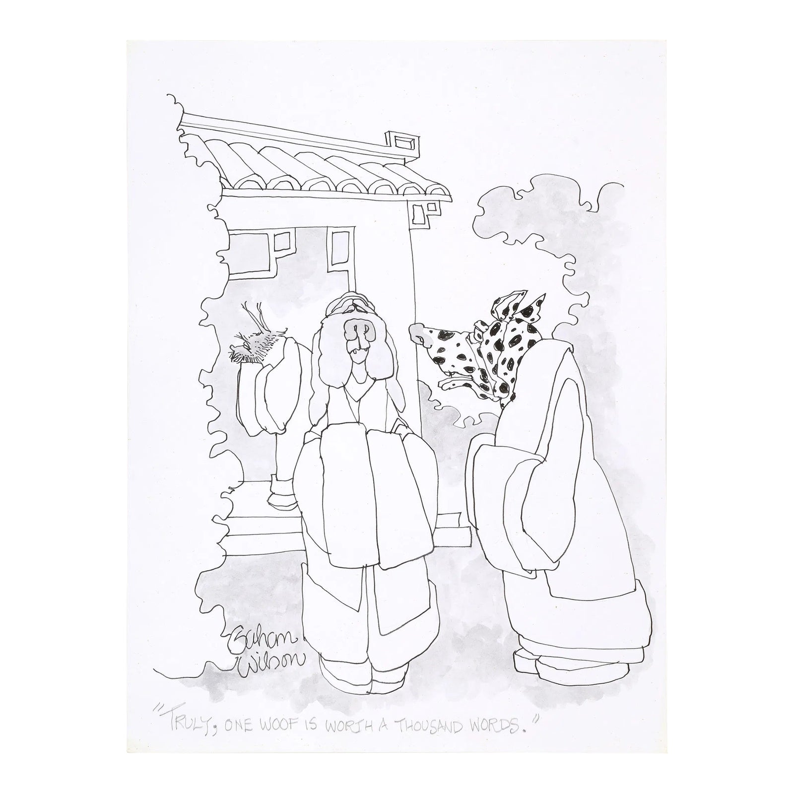 1990s Rare Published Signed Gahan Wilson Original Cartoon Drawing ...
