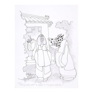 1990s Rare Published Signed Gahan Wilson Original Cartoon Drawing For Sale