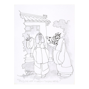 1990s Rare Published Signed Gahan Wilson Original Cartoon Drawing