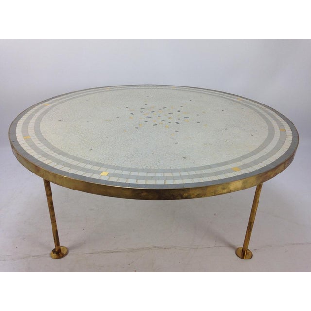 Metal Round Mosaic Coffee Table by Berthold Müller, 1950s For Sale - Image 7 of 18