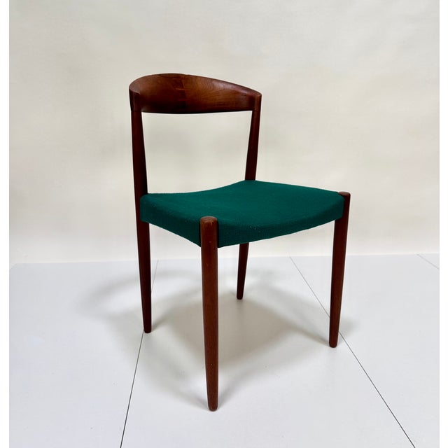 Mid-Century Modern Side Chair in Teak with Wool Upholstery by Knud Andersen for JCA Jensen, Denmark, 1960s For Sale - Image 3 of 14