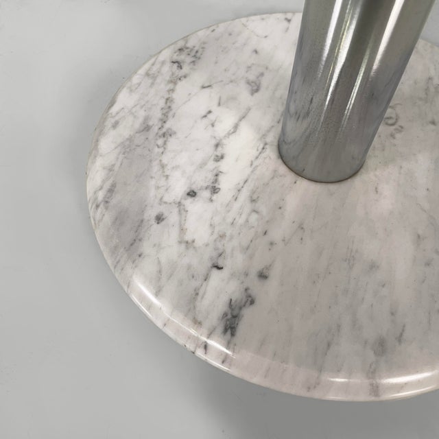 Italian Modern Round Glass, Steel and Marble Coffee Table, 1980s For Sale - Image 12 of 15