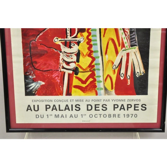 1970s 1970 Pablo Picasso Festival d'Avignon Au Palais Des Papes Lithograph Poster, Framed For Sale - Image 5 of 12