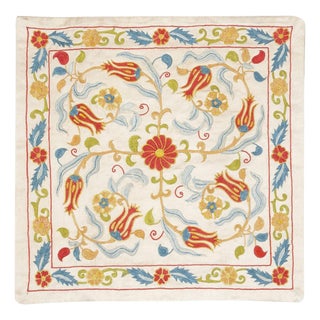 20"x20" 100% Silk Embroidered Cushion Cover. New Toss Pillow. Modern Lace Pillow For Sale