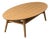 Mid-Century Scandinavian Oval Coffee Table with Shelf For Sale