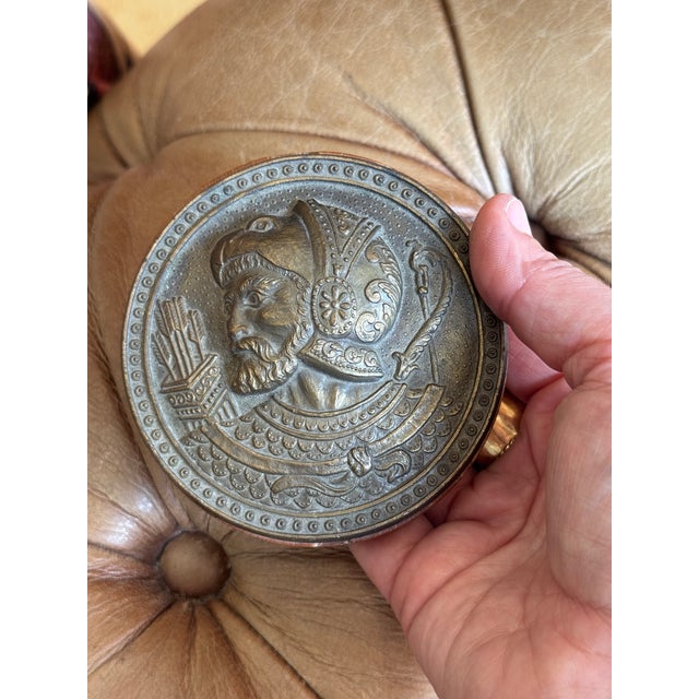 Antique Bronze Tabletop Medallion- Neoclassical Soldier For Sale - Image 12 of 12