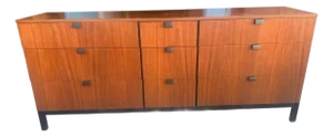 1960s Restored Attributed Milo Baughman for Directional Walnut Triple Dresser