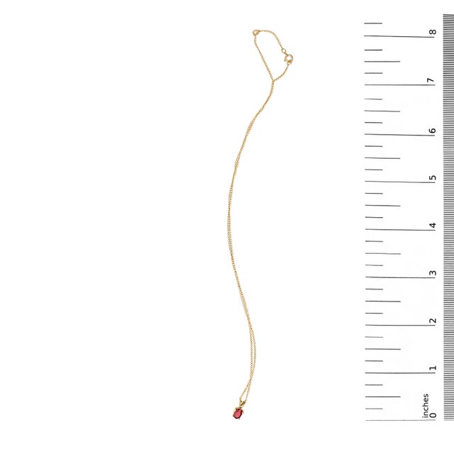 Early 21st Century 14K Yellow Gold 6x4MM Oval Shaped Red Ruby Solitaire Pendant Necklace For Sale - Image 5 of 5