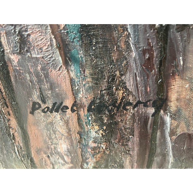 Pollet Leclerc, Abstract Composition, 1960s, Oil on Canvas For Sale - Image 4 of 11