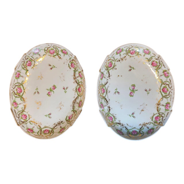 Early 19th Century Old Paris Porcelain Oval Bowls - Set of 2 For Sale