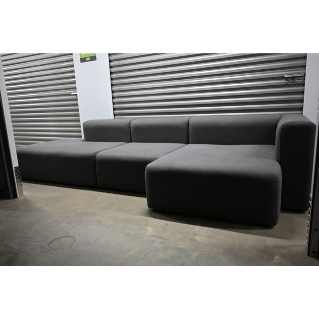 Charcoal Hay Mags Low 3.5 Seat Sectional in Charcoal For Sale - Image 8 of 10