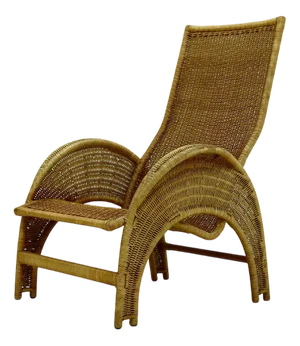 Mid-Century Modern Rattan Lounge Chair, 1970s