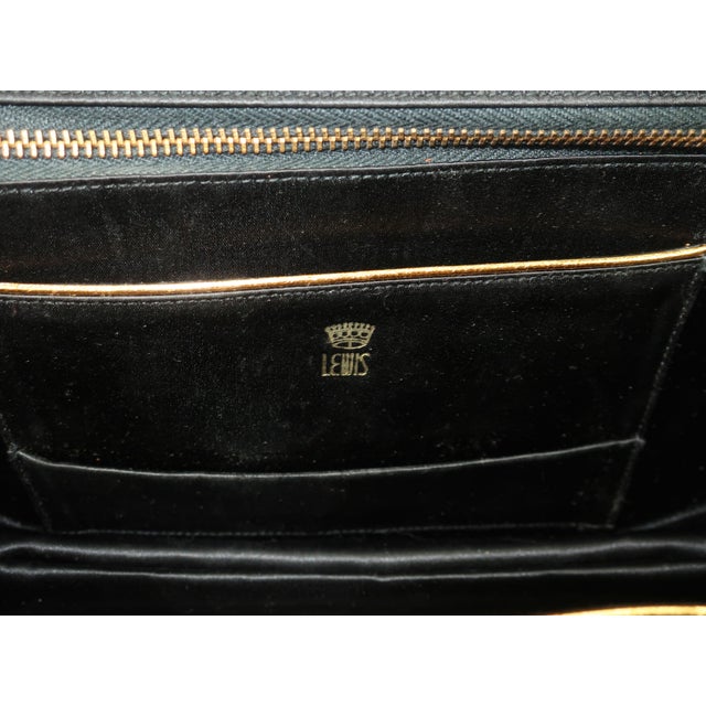 Lewis Black Cut Velvet Mod Handbag With Geometric Pattern, 1960's For Sale - Image 11 of 13