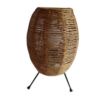 Vintage Table Lamp with Black Wire Frame, 1970s For Sale