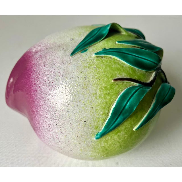 Green Antique Chinese 6" Pottery Peach 'Buddhist Altar Fruit' For Sale - Image 8 of 8