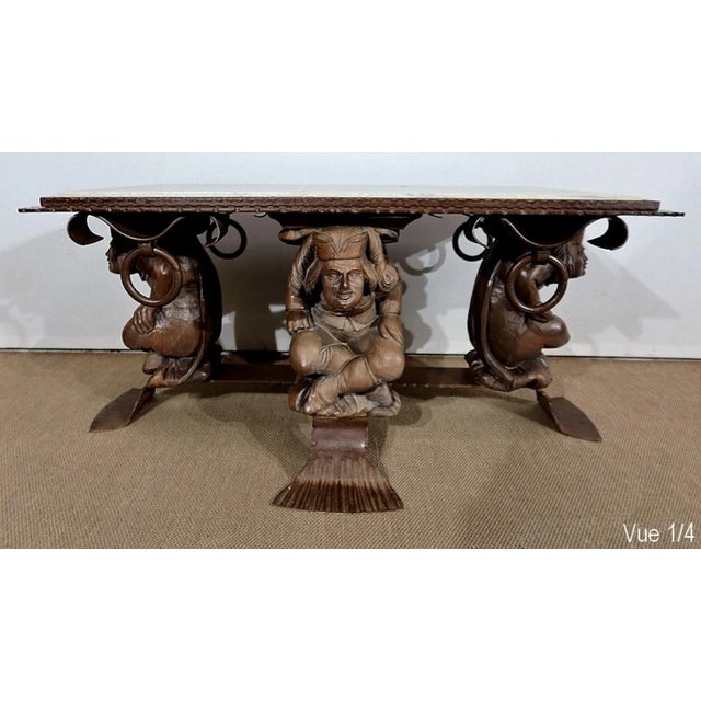 Wrought Iron & Marble Coffee Table by J.M Rothschild, 1950 For Sale - Image 10 of 18