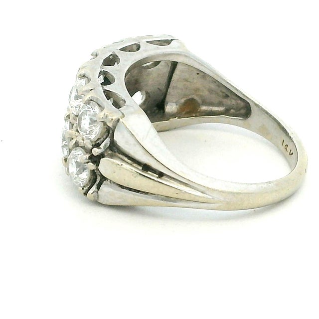 Silver Mid-Century 2.0 Carat Diamond Double Row Band Ring in 14K White Gold For Sale - Image 8 of 13