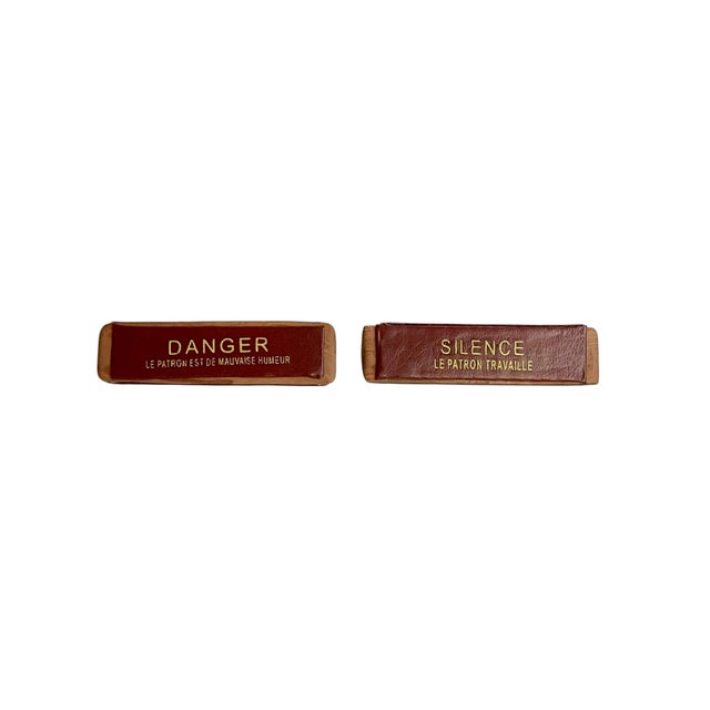 Pair Mid 20th Century French Humorous Desk Plaques For Sale - Image 6 of 12