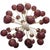 Italian sputnik chandelier with 40 frosted amethyst Murano glass globes mounted on brass frame in satin brass finish /...