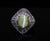 Late 20th Century Rare 8.95ct Natural Chrysoberyl Cat's Eye 2.60ct Diamond Platinum Ring Size 6.5 For Sale - Image 4 of 18