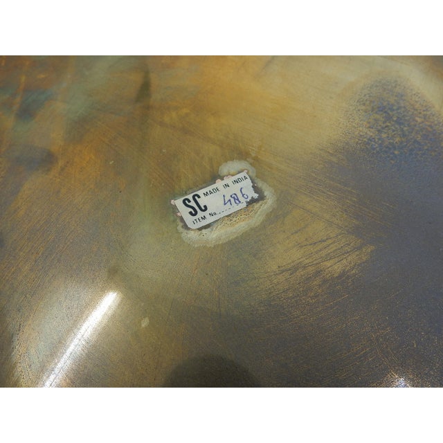 Metal Hollywood Regency Faux Bamboo Brass Bar Serving Tray For Sale - Image 7 of 7