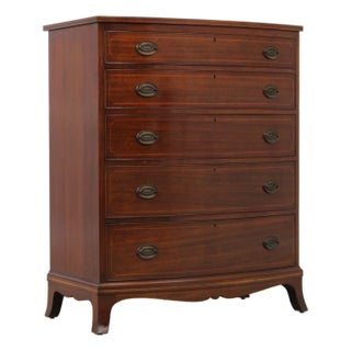 Biggs 5 Drawer Inlaid Mahogany High Chest For Sale