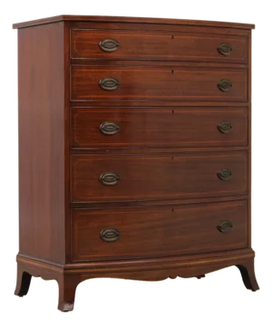 Biggs 5 Drawer Inlaid Mahogany High Chest