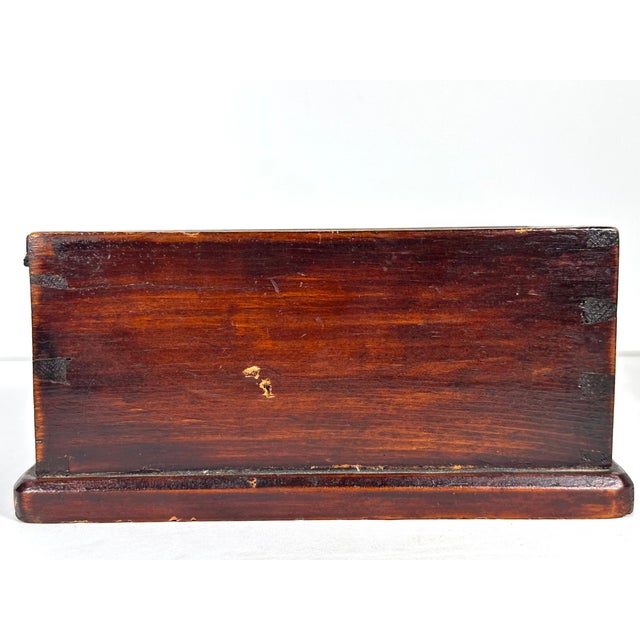 19th Century Early American Walnut Dovetail Slide Lid Candle Box For Sale - Image 6 of 16