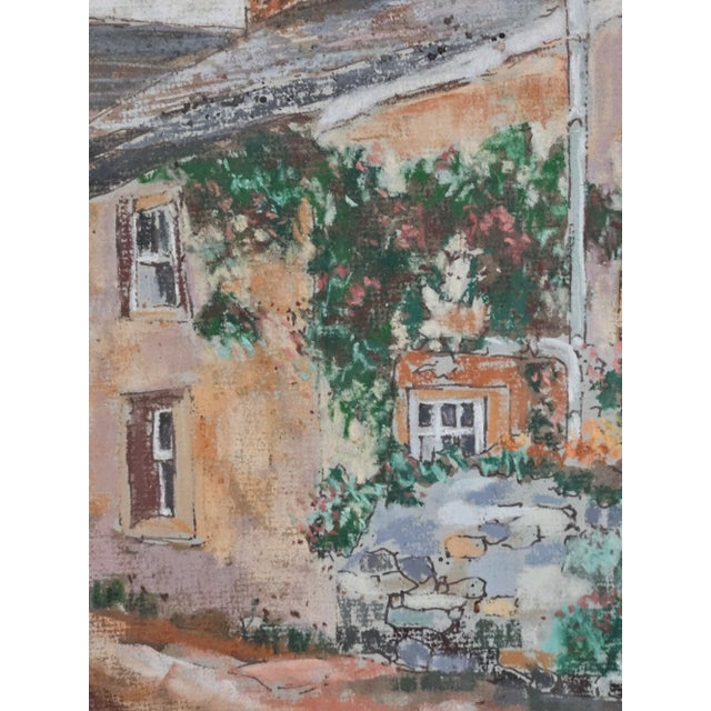 M. Storm (Martin Storm), Village Farm. Vintage Framed Watercolor Painting For Sale - Image 9 of 9