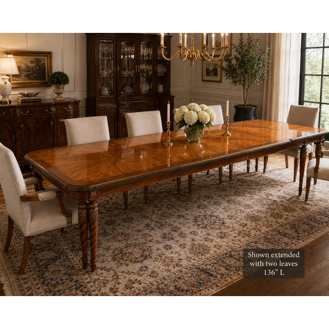 An impressive and architecturally striking dining table from Henredon’s Grand Provenance collection, reflecting the...