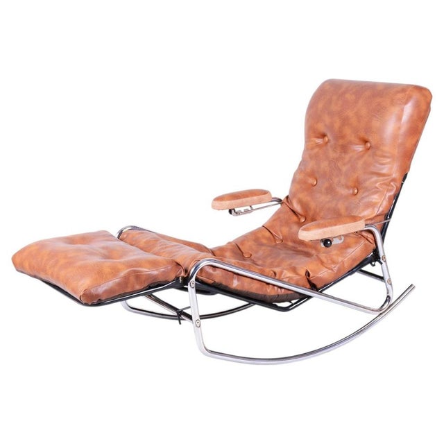 Mid-Century Rocking Reclining Armchair in Chrome by Lama, France, 1960s For Sale - Image 14 of 14