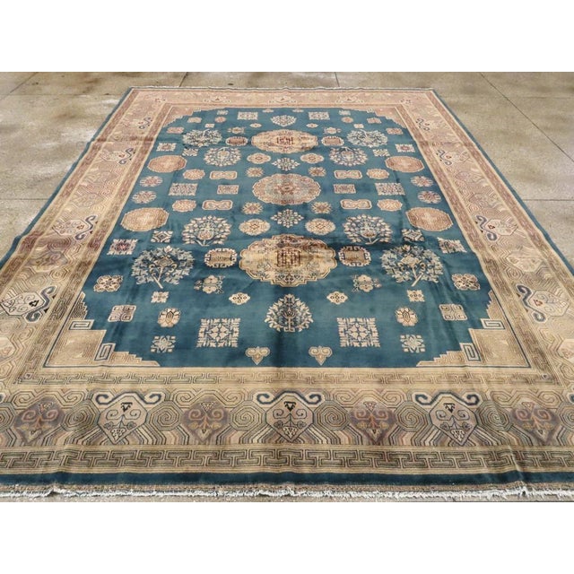 Rustic Galerie Shabab Collection Mid-20th Century Chinese Khotan Style Rug For Sale - Image 3 of 9