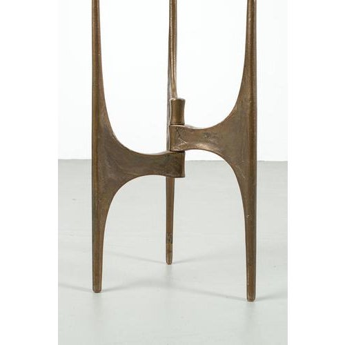 Metal Large Bronze Candleholder, 1960s For Sale - Image 7 of 9