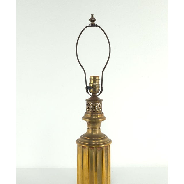 19th Century Pair of Antique English Brass Oil Lamps, Now Electrified For Sale - Image 5 of 8