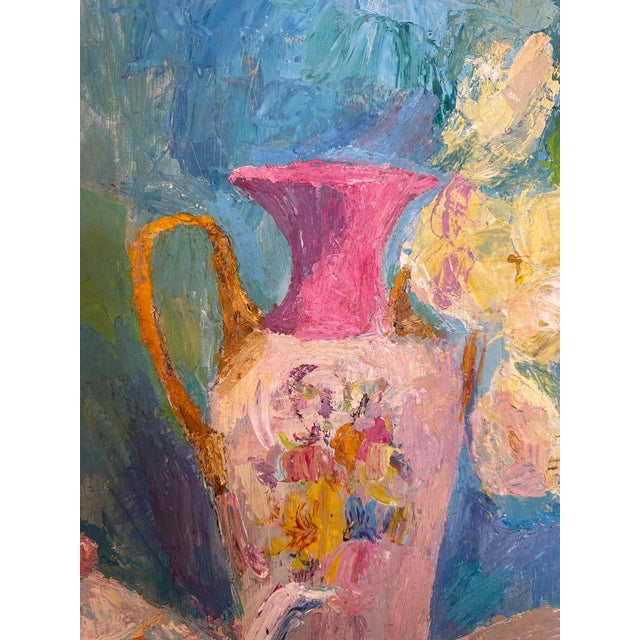 Original Romantic Still Life Painting in Gorgeous Pastel Colors For Sale - Image 4 of 10
