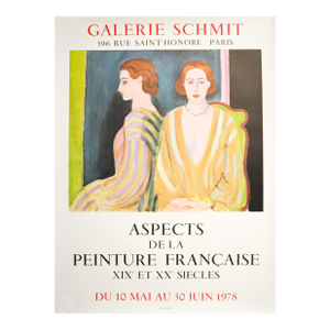 1978 French Exhibition Poster, Galerie Schmit, "Aspects De La Peinture Française XIXe Et XXe Siecles", Henri Matisse, Le Reflet