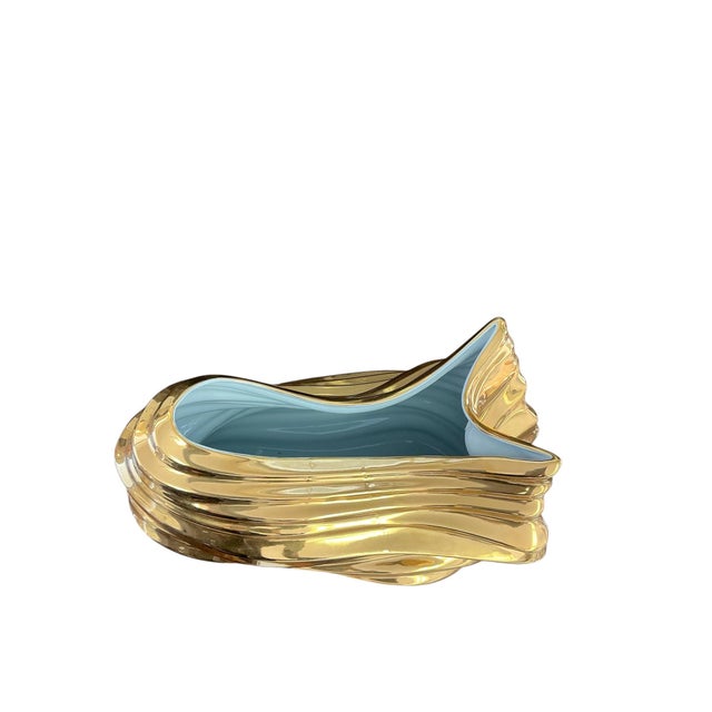 Modern Modern 24k Gold Porcelain Vase | Sculptural Luxury Statement Piece For Sale - Image 3 of 5
