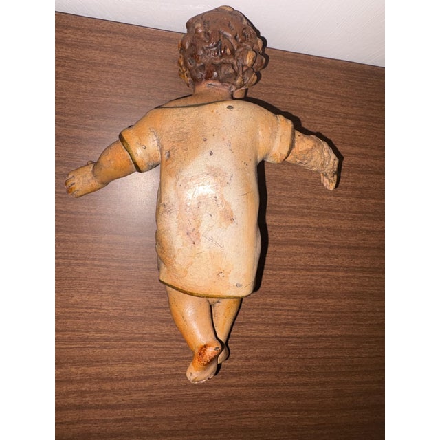 Green Vintage Terracotta Baby Jesus, 1950 For Sale - Image 8 of 12