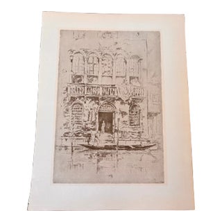 James McNeill Whistler, the Balcony, Venice 1904 Antique Photogravure, Early Impressionism For Sale