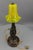 Art Deco Table Lamp with Owl Sculpture and Yellow Glass Lampshade, 1920s For Sale - Image 14 of 18