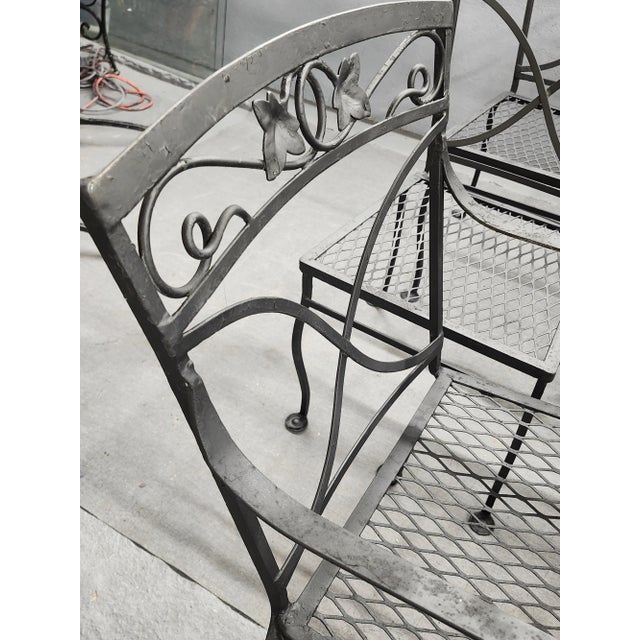 Black Early 20th Century Salterini Mt. Vernon Wrought Iron Patio Chairs - Set of 8 For Sale - Image 8 of 11