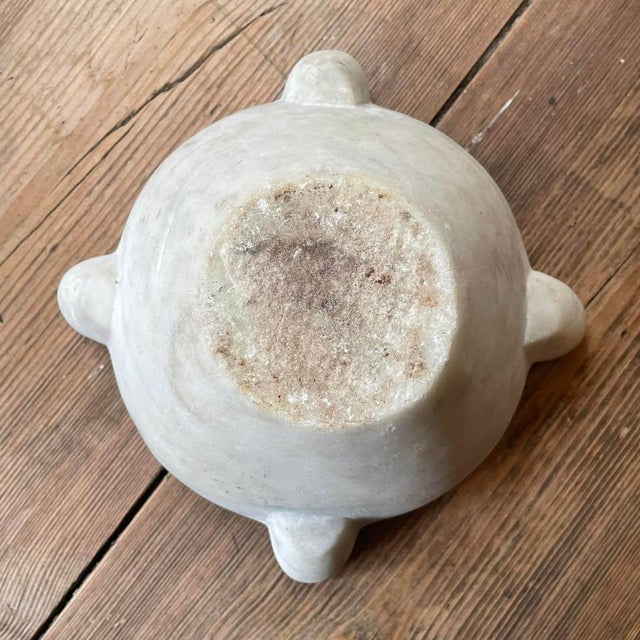 Large Antique Hand Carved Marble Mortar, 1800s For Sale - Image 3 of 6