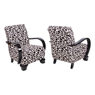 Art Deco Armchairs in Beech, Czech, 1920s, Set of 2 For Sale