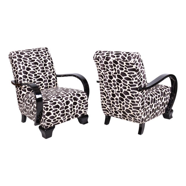 Art Deco Armchairs in Beech, Czech, 1920s, Set of 2 For Sale