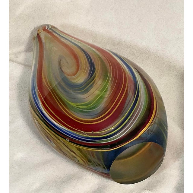 Mid Century Modern Murano Glass Sommerso Bud Vase With Swirled Colors, - Italy Circa 50s 60s For Sale In Greenville, SC - Image 6 of 12