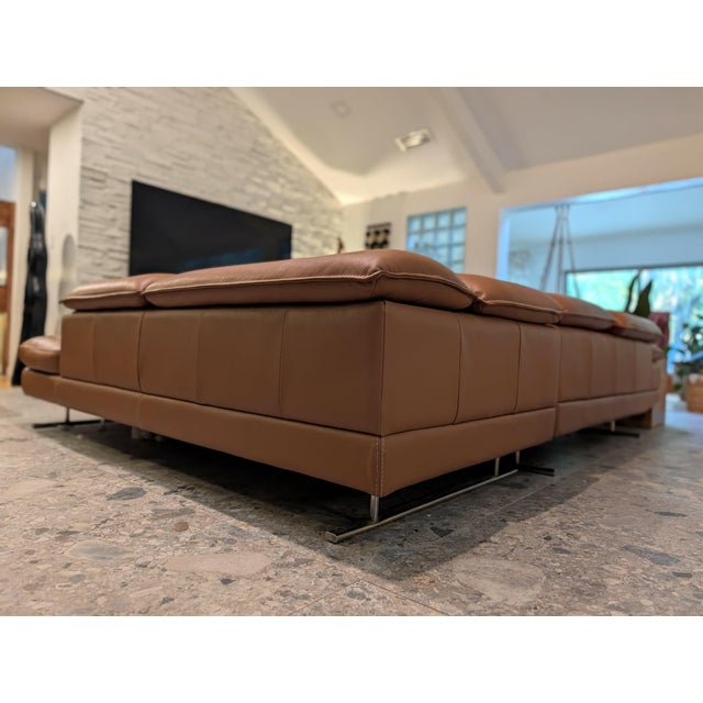 Animal Skin Late 20th Century Nicoletti-Calia Leather Sectional For Sale - Image 7 of 14