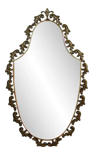 Mid-Century Italian Neoclassical Bronze Wall Mirror, 1950s
